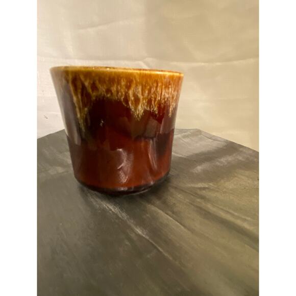 Vintage 70s McCoy Pottery USA Brown Drip Glaze Coffee Tea Mug Cup 3 in tall EUC - Picture 4 of 11